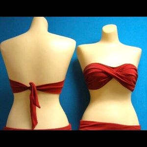 12 16 NWT Jantzen red bikini bandeau top 205